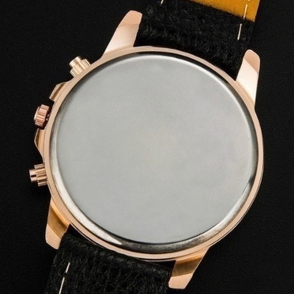 L BLUE & ROSE GOLD GENEVA PLATINUM WRISTWATCH FOR WOMEN COPY PU LEATHER CASUAL - Picture 4 of 4